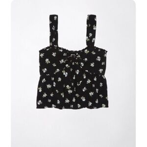 AE Tie-Front Babydoll Cami - Black